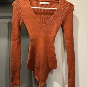Abercrombie & Fitch Rust Ribbed Bodysuit